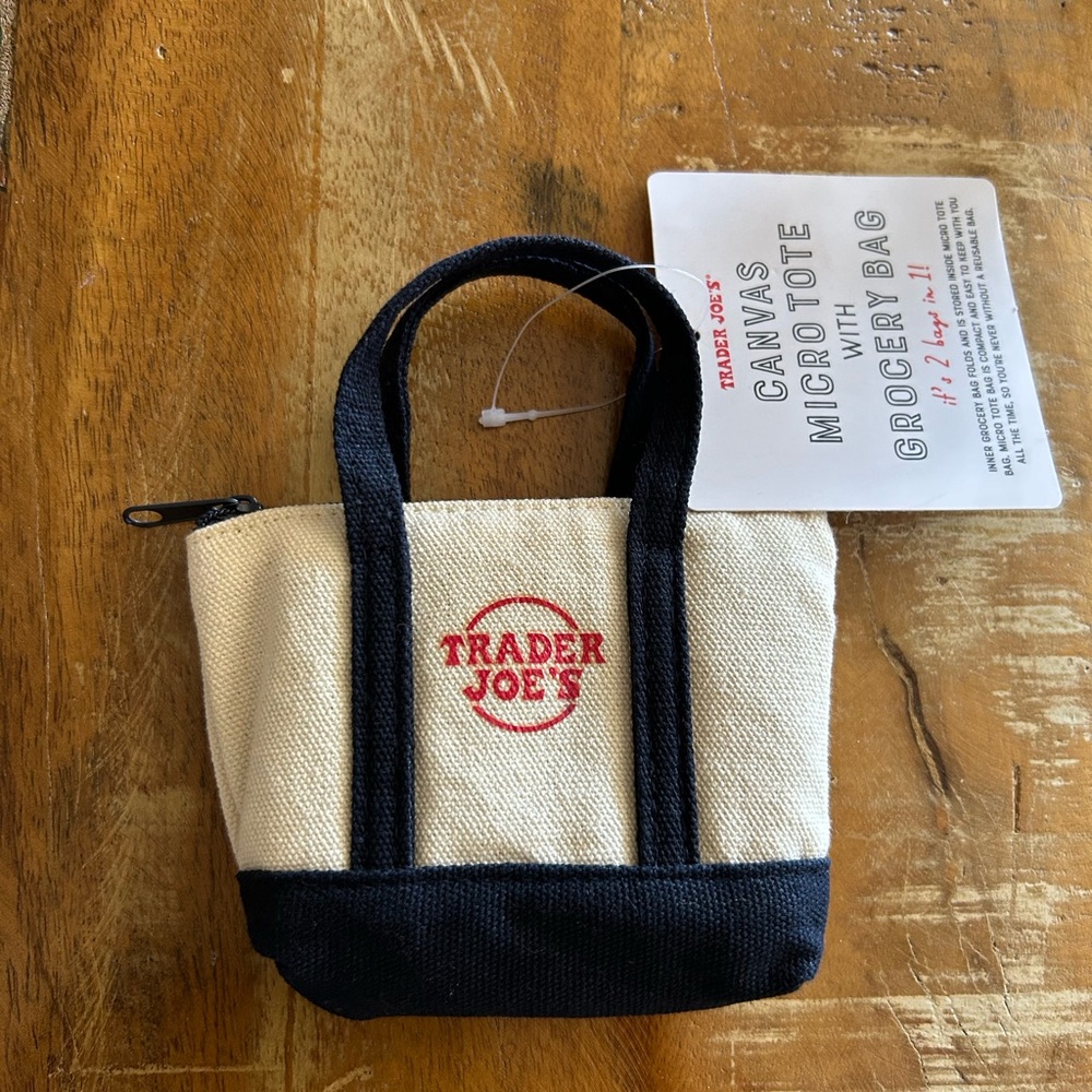 Traders Jose’s Canvas Micro tote with Grocery Bag it’s 2 bags in 1.New with tag!